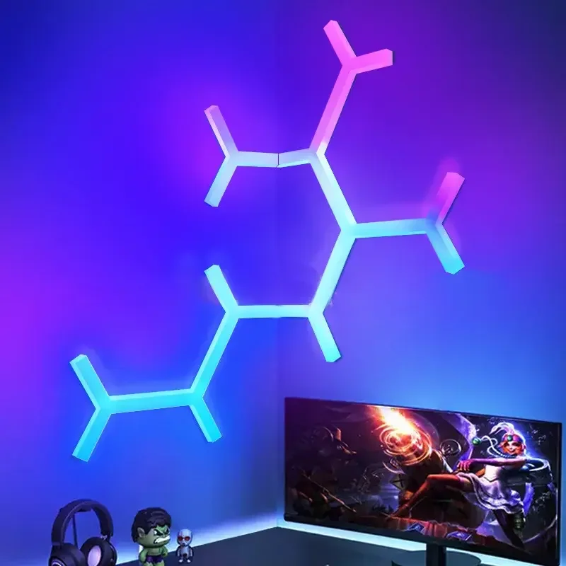 RGB Tuya App Remote Control Music Rhythm Novelty Smart Home LED Splicing Ambient Night Lights Quantum Wall Lamp For Game Room
RGB Tuya App Remote Control Music Rhythm Novelty Smart Home LED Splicing Ambient Night Lights Quantum Wall Lamp For Game Room