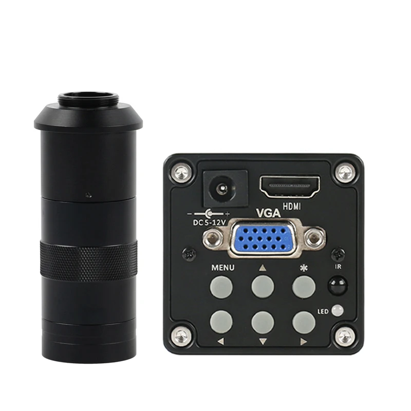 

14MP 1080P Digital Video HDMI VGA Microscope Camera 100X 130X 180X 200X 300X 500X Zoom C Mount Lens For PCB Soldering Repair