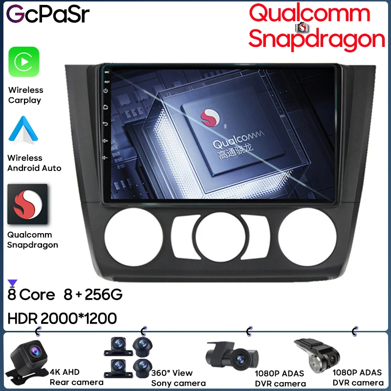 

For BMW 1-Series 1 Series E88 E82 E81 E87 2004 - 2011 Android 13 Qualcomm Car Radio Carplay Navigation GPS 5G Video No 2din DVD