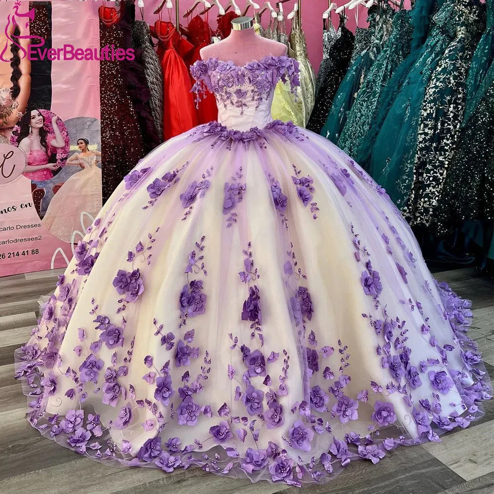 Бальное платье с открытыми плечами, милое праздничное платье 15 quinceañera, 16 цветов, сиреневое 3D платье с вышивкой
Бальное платье с открытыми плечами, милое праздничное платье 15 quinceañera, 16 цветов, сиреневое 3D платье с вышивкой
