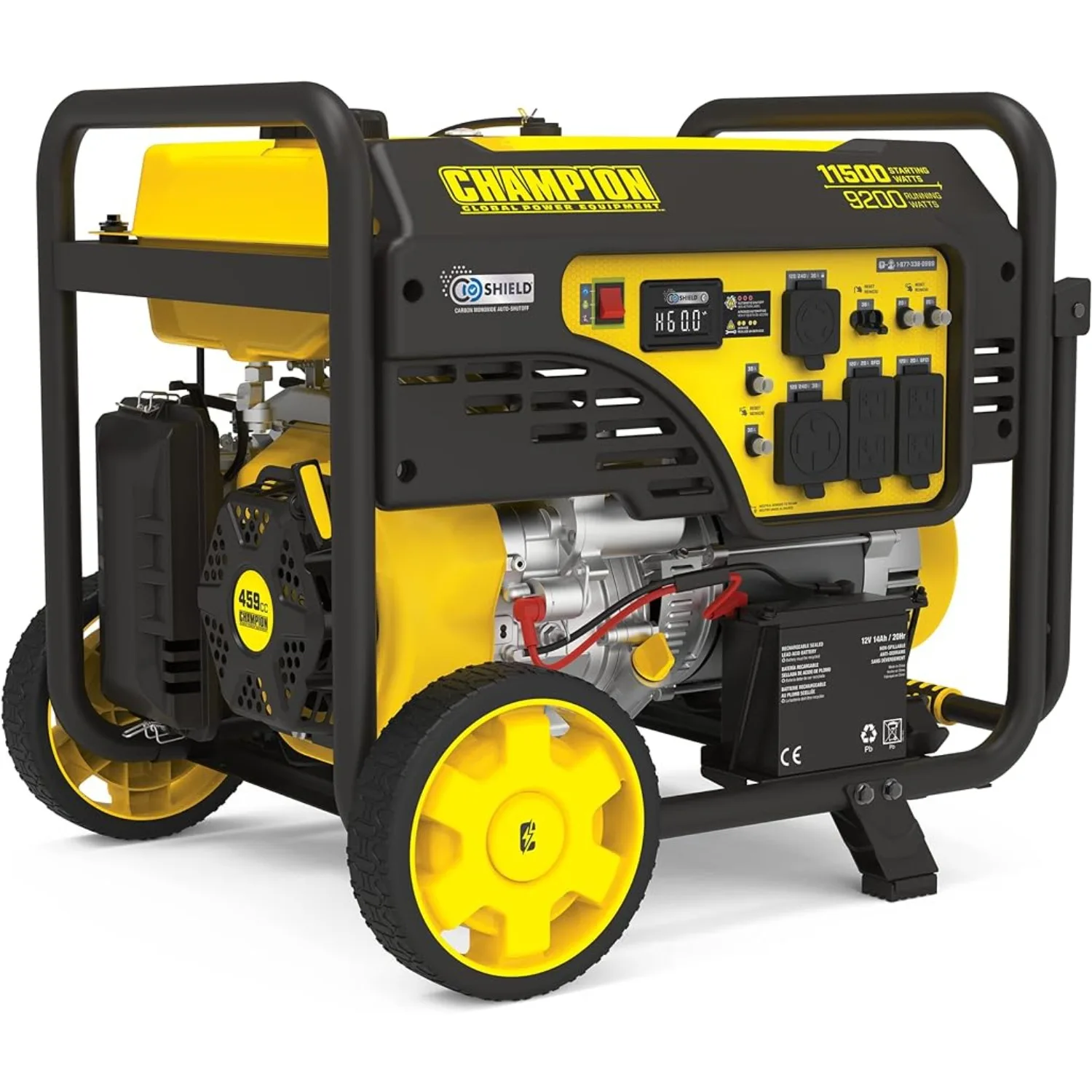 Champion Power Equipment 201110 11500/9200-вт электрический пусковой портативный генератор со щитком CO, желтый
Champion Power Equipment 201110 11500/9200-вт электрический пусковой портативный генератор со щитком CO, желтый