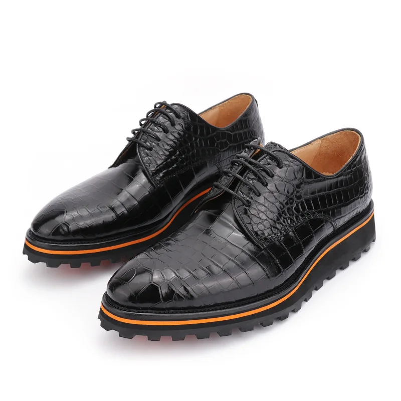 Sipriks Men's Crocodile Skin Casual Shoes Luxury Elegant Black Derby Flats Buesiness Leisure Shoes Pointed Toe Alligator Leather
Sipriks Men's Crocodile Skin Casual Shoes Luxury Elegant Black Derby Flats Buesiness Leisure Shoes Pointed Toe Alligator Leather