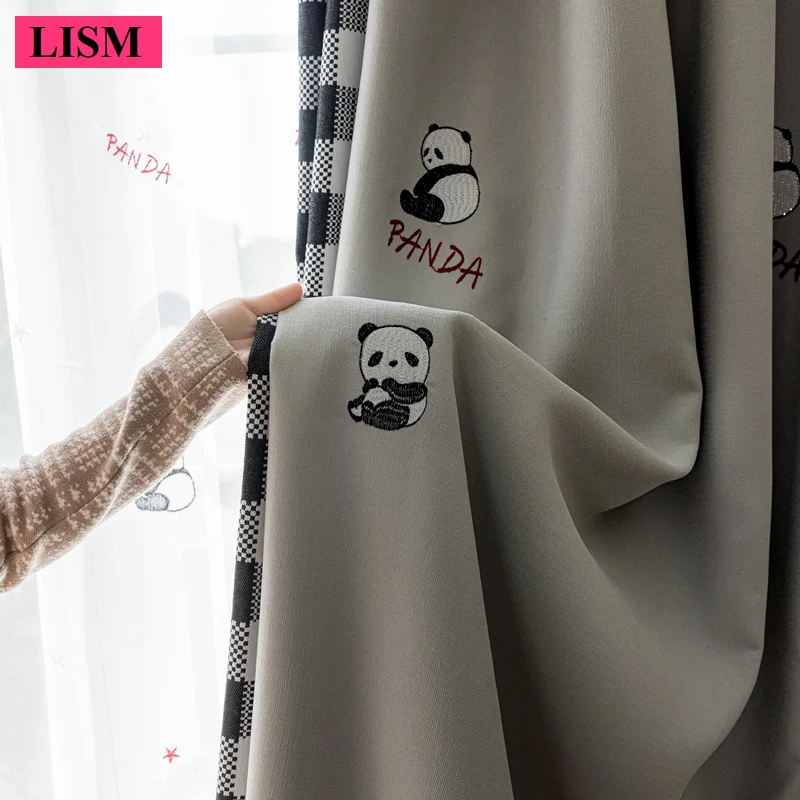 Custom Cartoon Panda Blackout Curtain for Children's Bedroom Cotton Splicing Linen Texture Window Decor Embroidery White Tulle
Custom Cartoon Panda Blackout Curtain for Children's Bedroom Cotton Splicing Linen Texture Window Decor Embroidery White Tulle
