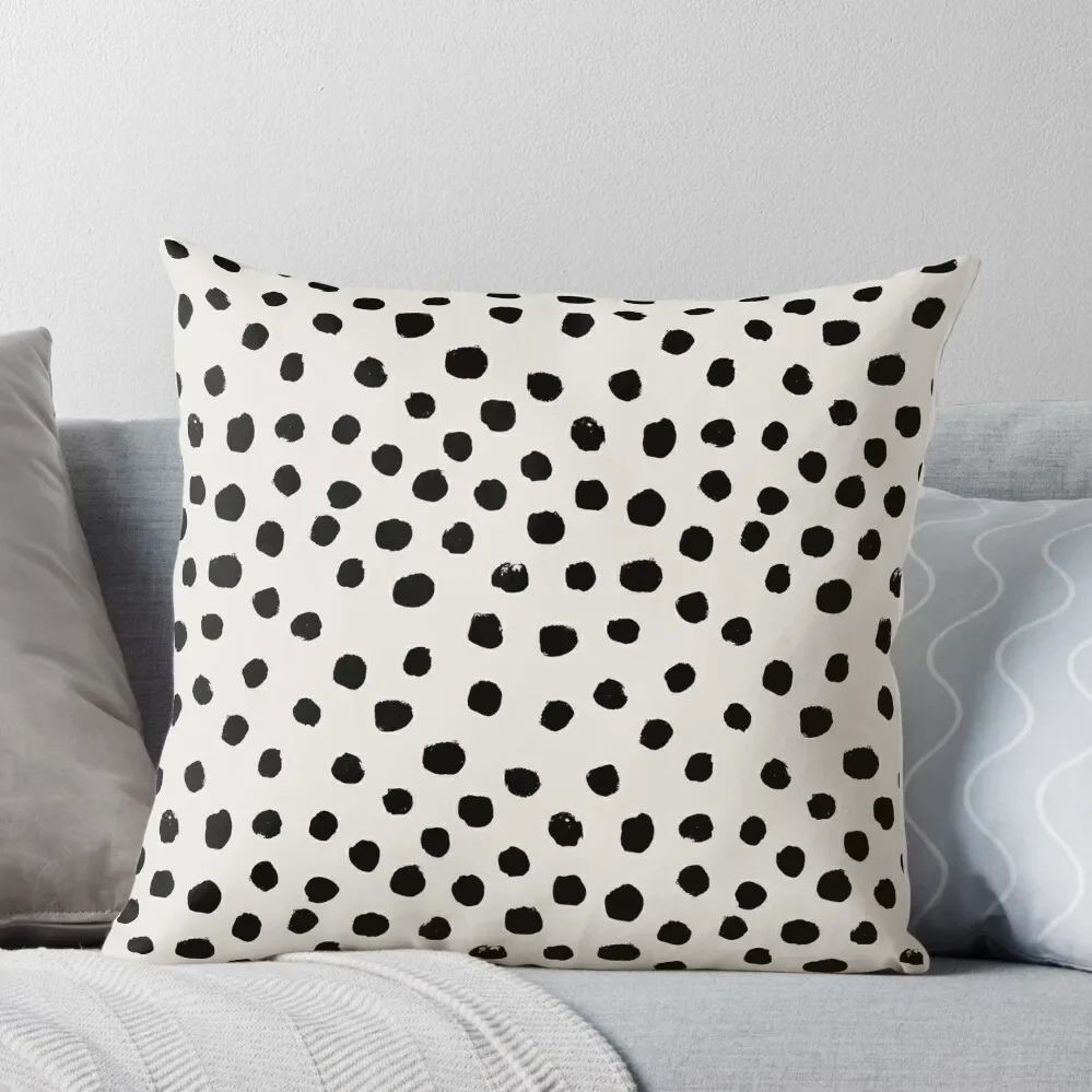 Preppy brushstroke free polka dots black and white spots dots dalmation animal spots design minimal Throw Pillow
Preppy brushstroke free polka dots black and white spots dots dalmation animal spots design minimal Throw Pillow