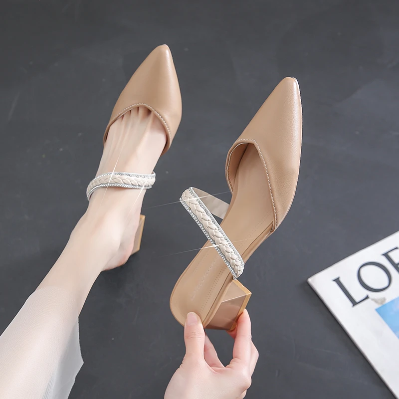 Fashion Square Heels Slides Pointed Toe Breathable Fabric Sandals and Slippers Universal Women Outside Mujer Elegant Sexy Shoes
Fashion Square Heels Slides Pointed Toe Breathable Fabric Sandals and Slippers Universal Women Outside Mujer Elegant Sexy Shoes