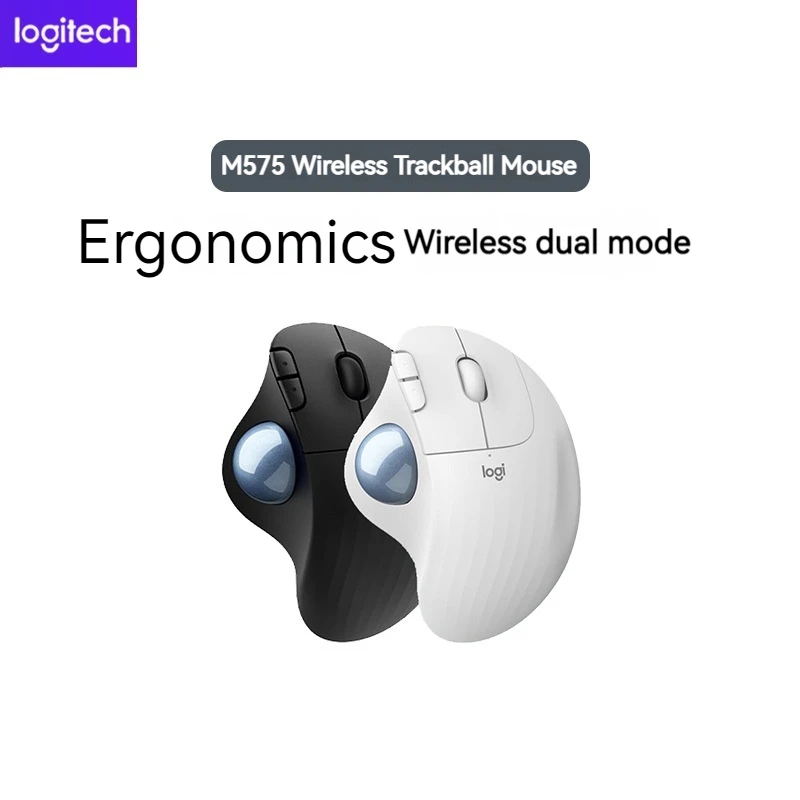 

Logitech Ergo M575 Wireless Trackball Ergonomic Mouse 5 Buttons Wireless 2.4 Ghz Mice For Office Drawing Computer Accessories