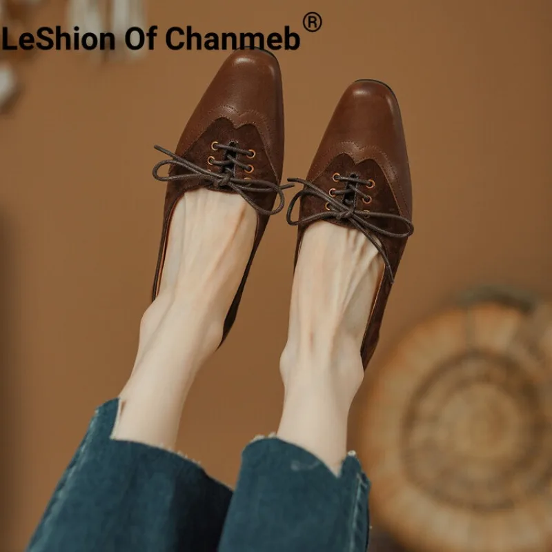 LeShion Of Chanmeb Genuine Leather Flats Women Patchwork Lace-up Kid Suede Shoes Designer Handmade Cross-tied Lady Flat Brown 40
LeShion Of Chanmeb Genuine Leather Flats Women Patchwork Lace-up Kid Suede Shoes Designer Handmade Cross-tied Lady Flat Brown 40