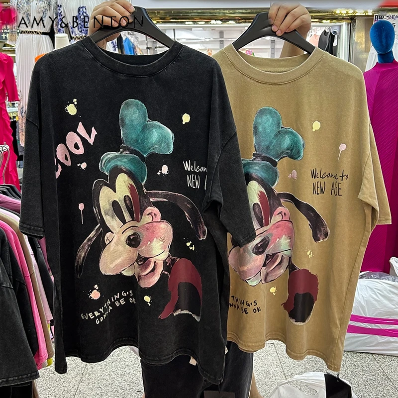 Женская летняя футболка с коротким рукавом, вырезом лодочкой и мультяшным принтом
Женская летняя футболка с коротким рукавом, вырезом лодочкой и мультяшным принтом