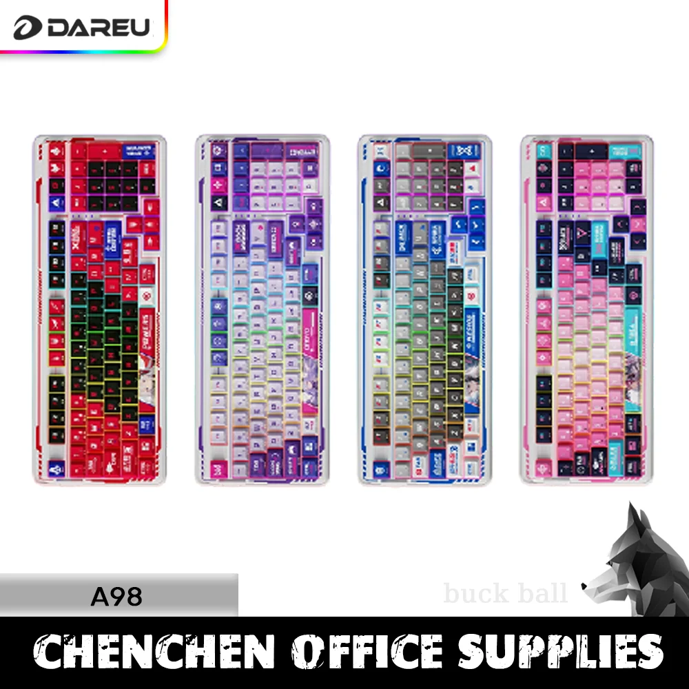 

Dareu A98 Mechanical Gaming Keyboard 3 Mode 2.4G USB Lightweight Bluetooth Customize Gasket PBT 97 Key For Gamer Office Keyboard