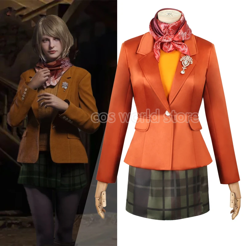 Anime Game RE 4 Remake Ashley Graham Cosplay Costume Women Fashion Uniform Suit Jacket Skirt Shirt Scarf Halloween Party Clothes
Anime Game RE 4 Remake Ashley Graham Cosplay Costume Women Fashion Uniform Suit Jacket Skirt Shirt Scarf Halloween Party Clothes