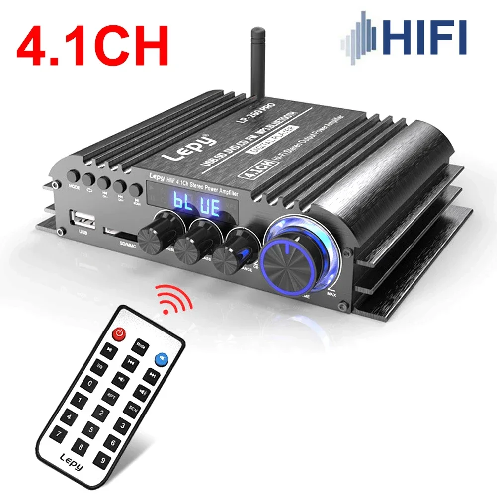 

LEPY LP-269PRO HIFI Audio Power Amplifier 4.1 Channel Bluetooth 5.0 Coaxial In USB SD FM Function Home Theater Sound System