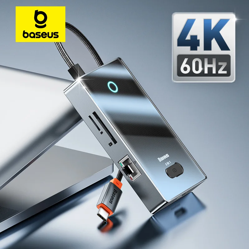 Baseus USB C Hub 4K@60Hz HDMI-Compatible with 2*USB3.0+USB-C+USB2.0+Internet Port &SD+TF Card Reader for MacBook & USB-C Laptops
Baseus USB C Hub 4K@60Hz HDMI-Compatible with 2*USB3.0+USB-C+USB2.0+Internet Port &SD+TF Card Reader for MacBook & USB-C Laptops