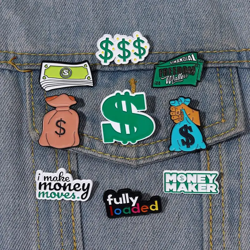 

Money Maker Enamel Pins Custom I Make Money Moves Brooches Lapel Badges Funny Purse Jewelry Gift for Kids Friends