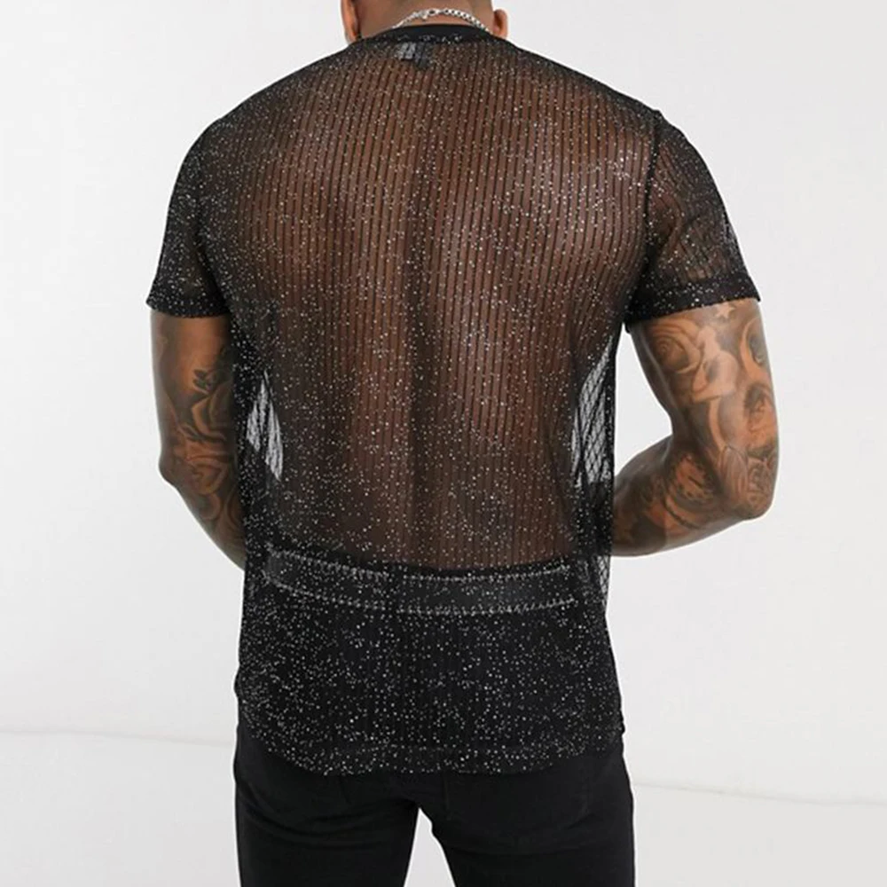Durable High Quality 1*Top Men Sexy Short Sleeve Top Te Club Black/Blue Button-Down Shirts Mesh Shirts Nightclub
Durable High Quality 1*Top Men Sexy Short Sleeve Top Te Club Black/Blue Button-Down Shirts Mesh Shirts Nightclub