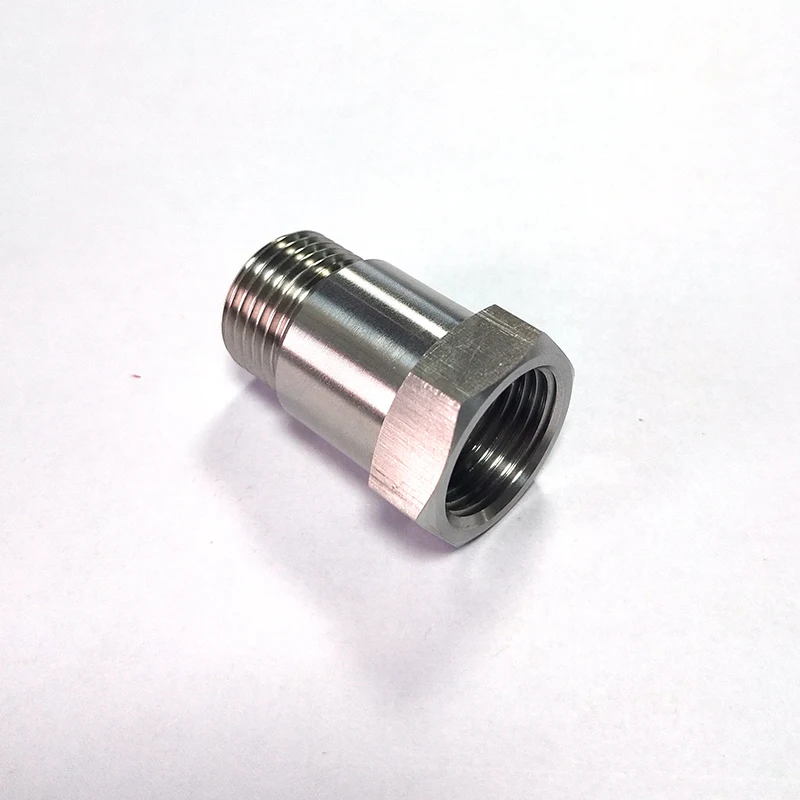 

304 Stainless Steel M18 X 1.5 Bung Thread O2 Oxygen Sensor Test Pipe Extension Extender Adapter Spacer