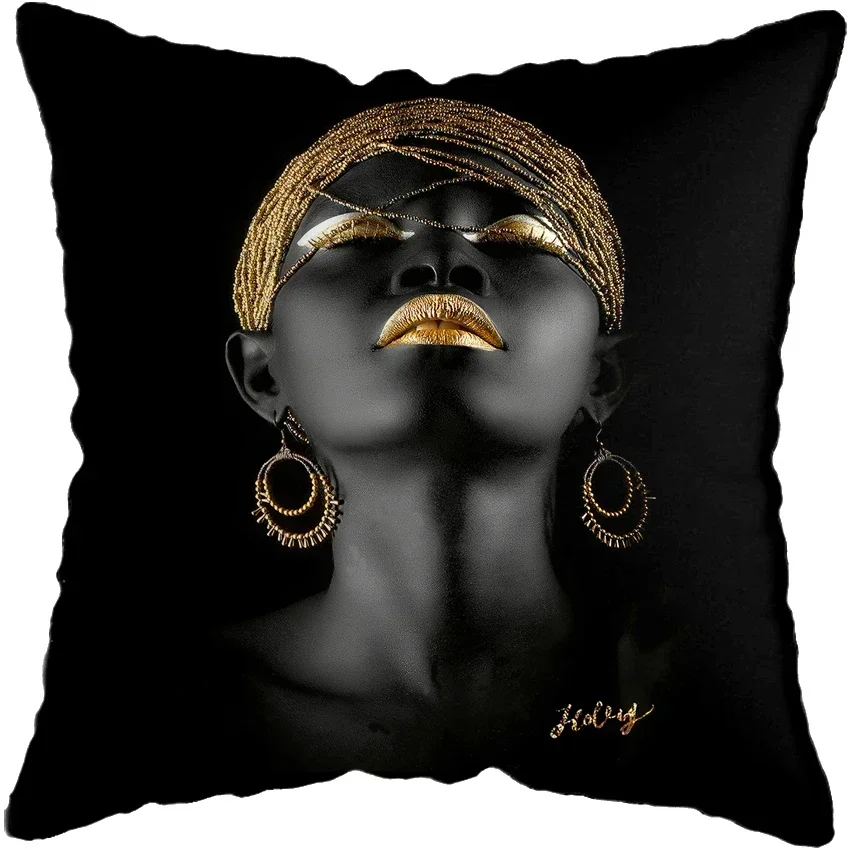 45*45CM Modern Living Room Black Gold African Lady Woman Style Look Art Deco Sofa Pillowcase Cushion Cover
45*45CM Modern Living Room Black Gold African Lady Woman Style Look Art Deco Sofa Pillowcase Cushion Cover