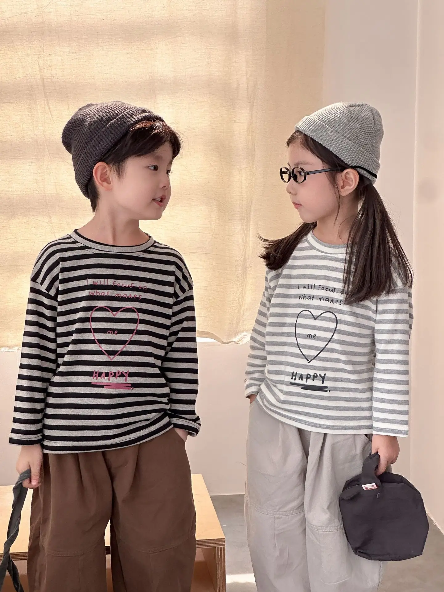 2025 Autumn New Children Long Sleeve T Shirts Cotton Girls Loose Striped Bottoming Shirt Boys Versatile Casual Tops Kids Clothes 14 Sf08d9451a7fc407fb4ae12d9a23aa2cey