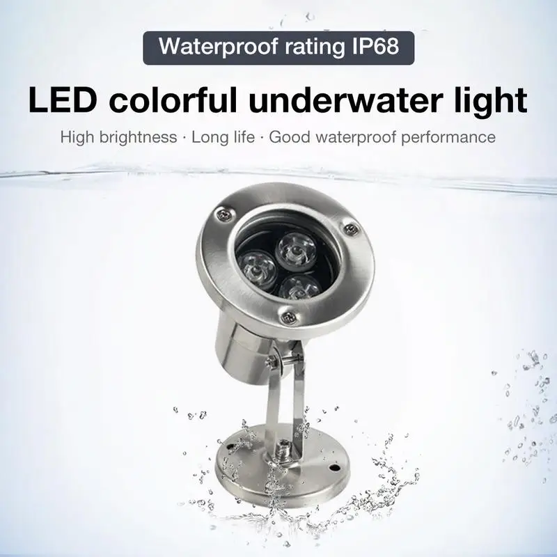 

3W LED Underwater Light RGB Waterproof Anti-corrosion Floodlight Lamp For Fountain Aquarium Swimming Pool 12V