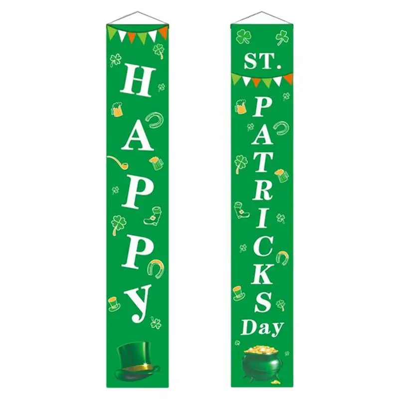 

Happy St Patrick's Day Decor Banner St. Patrick's Day Outdoor Banner Decorations Irish Lucky Shamrock Welcome Banner St