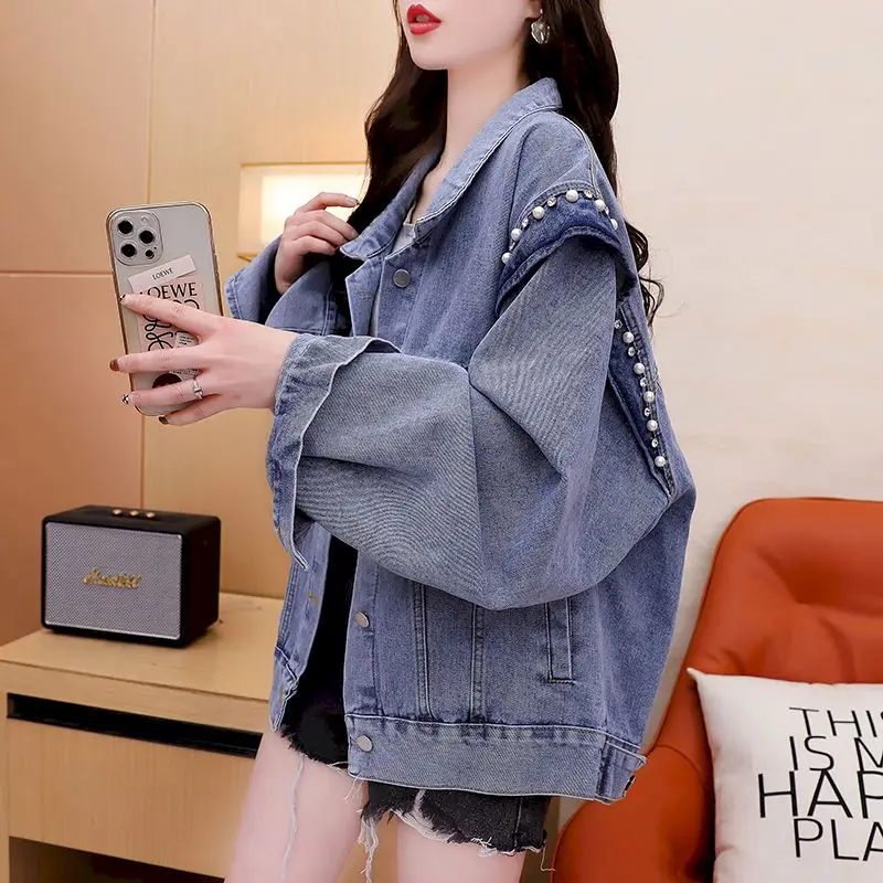 Fashion Design Denim Jackets Women 2023 Spring Trendy Harajuku Jean Jacket Casual Loose Nail Beads Denim Coats Womens Clothes
Fashion Design Denim Jackets Women 2023 Spring Trendy Harajuku Jean Jacket Casual Loose Nail Beads Denim Coats Womens Clothes
