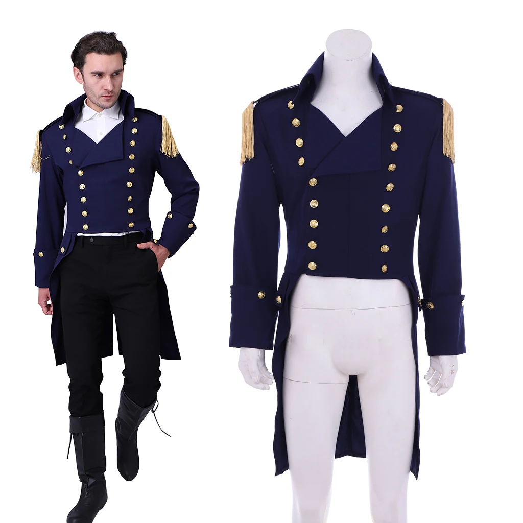 18th Century Navy Blue Tuxedo Medieval Royal Military Jacket Colonial Hamilton Tailcoat Adult Men Victorian Uniform Coat
18th Century Navy Blue Tuxedo Medieval Royal Military Jacket Colonial Hamilton Tailcoat Adult Men Victorian Uniform Coat