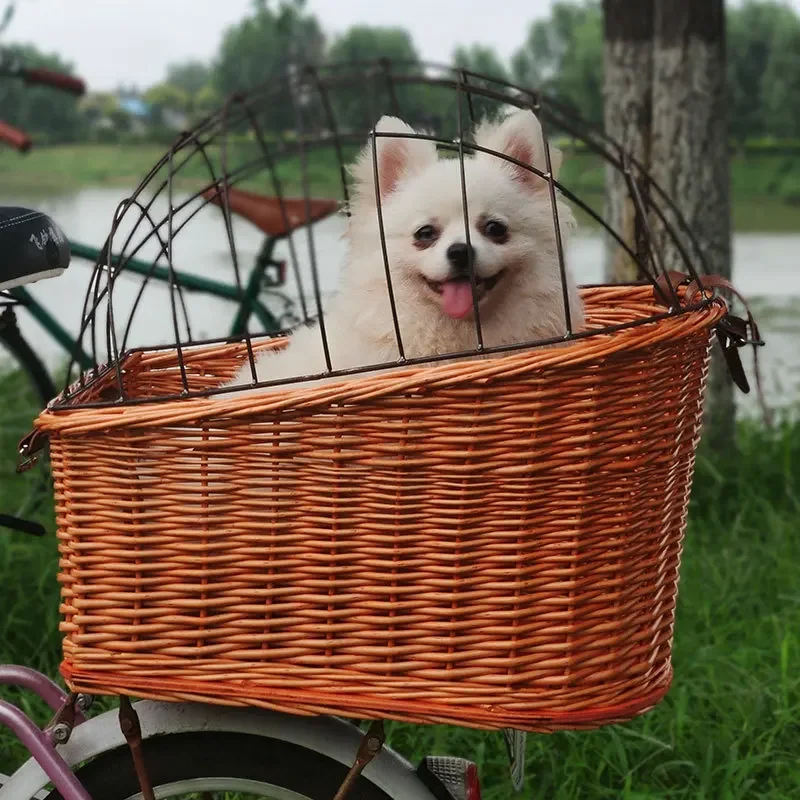 Ratton Pets Acessorios Cat Carrier Basket, Pet Dog Carrier Bag with iron cover, Rear Woven Bicycle FrameTransport
Ratton Pets Acessorios Cat Carrier Basket, Pet Dog Carrier Bag with iron cover, Rear Woven Bicycle FrameTransport
