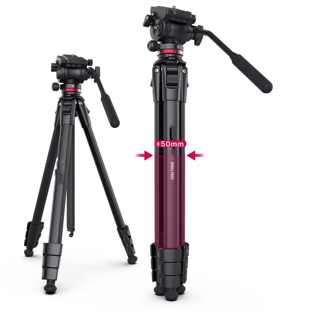 

yangyue 1.6M Video Travel Tripod 360° Panorama Fluid Drag Pan Tripod Max Load 6KG Arca Swiss Plate for DSLR Camera