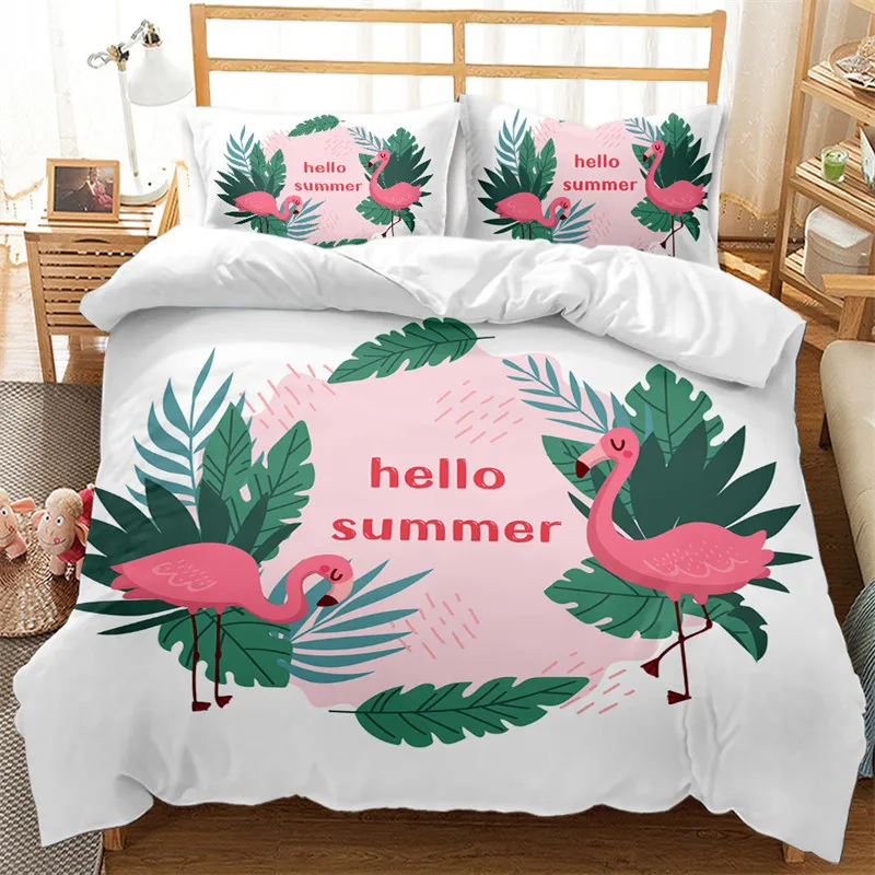Couple Flamingo Duvet Cover Tropical Animal Theme Bedding Set Full Microfiber 3D Quilt Cover With Pillowcases 2/3PCS Bedclothes
Couple Flamingo Duvet Cover Tropical Animal Theme Bedding Set Full Microfiber 3D Quilt Cover With Pillowcases 2/3PCS Bedclothes