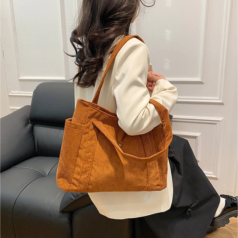Tote Women's Bag Corduroy Solid Color Autumn Winter Large Capacity Commuting Shoulder Bag Simple All-Match Personality Handbag
Tote Women's Bag Corduroy Solid Color Autumn Winter Large Capacity Commuting Shoulder Bag Simple All-Match Personality Handbag