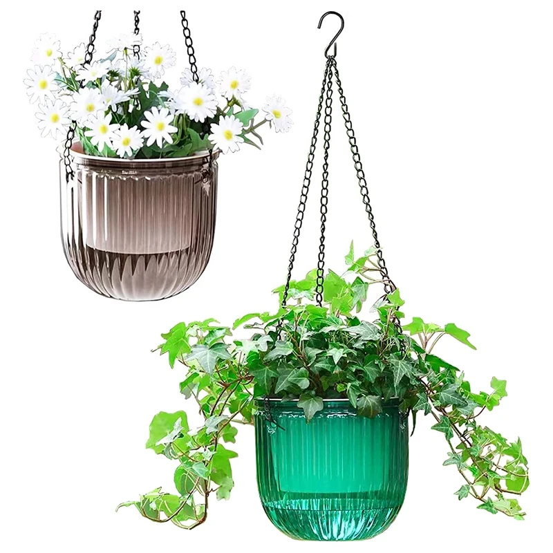 2 Pack Self Watering Planters Indoor Hanging Flower Pots, 6.5 Inch Outdoor Hanging Plant Pot Basket
2 Pack Self Watering Planters Indoor Hanging Flower Pots, 6.5 Inch Outdoor Hanging Plant Pot Basket