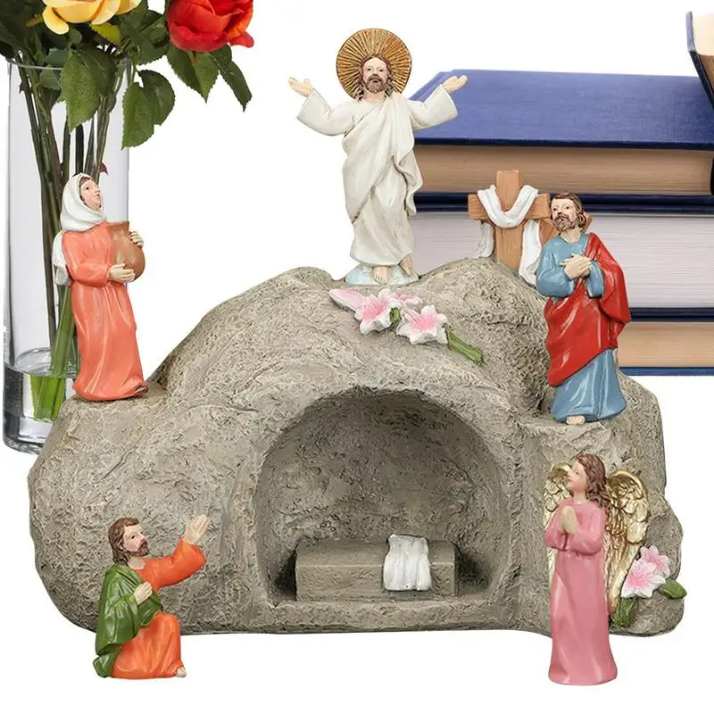 

Jesus Ascension Statue Jesus Statue Ascension Religious Statues Resin Desk Decor 6 Pcs Tabletop Ornaments Collectible Figurines