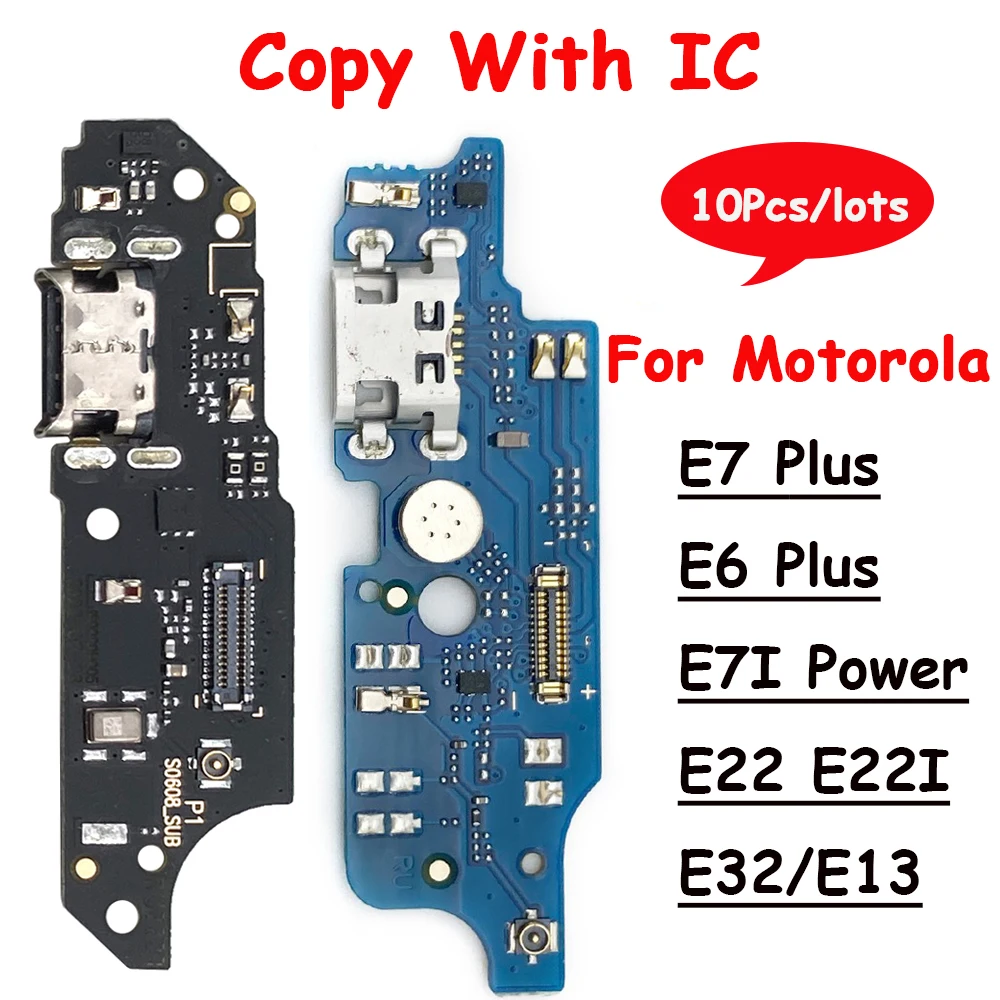 

10Pcs Tested For Moto E7 Plus NEW USB Charge Port Jack Dock Connector Charging Board Flex Cable For Moto E22I E6s E7 Power E30