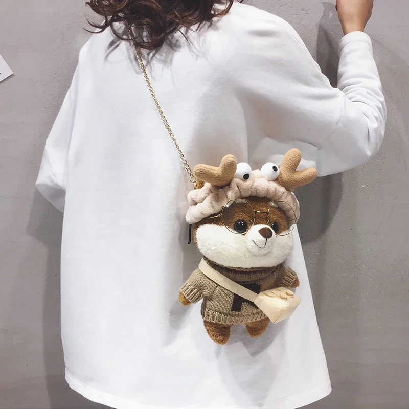 Cartoon Doll Crossbody Bag Women Kawaii Glasses Bear All-Match Soft Mini Chain Bags Cute Plush Messenger Bags Girl Gift
Cartoon Doll Crossbody Bag Women Kawaii Glasses Bear All-Match Soft Mini Chain Bags Cute Plush Messenger Bags Girl Gift