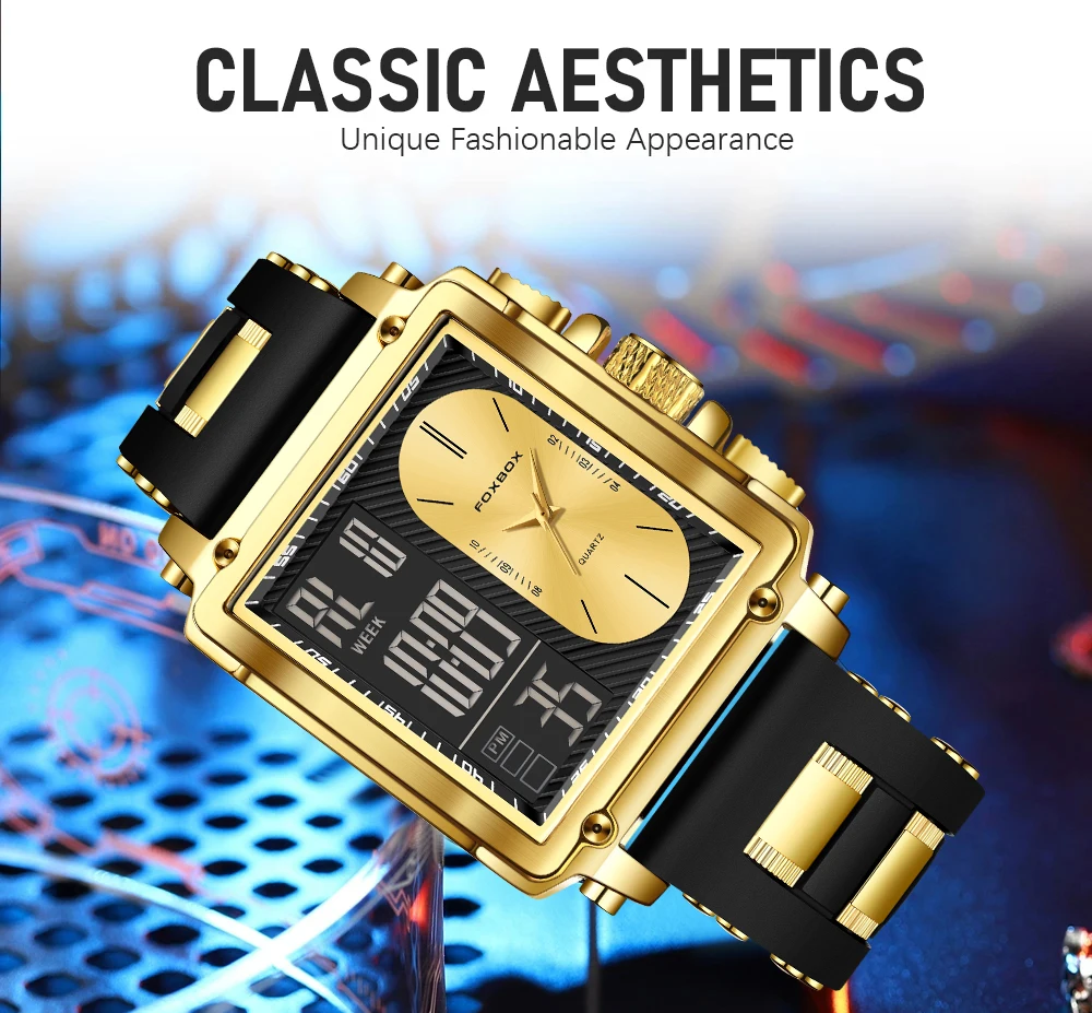 LIGE New Fashion Square Digital Watch Men Casual Sports Waterproof Men's Quartz Wristwatches FOXBOX Top Brand Luxury Chronograph LIGE New Fashion Square Digital Watch Men Casual Sports Waterproof Men's Quartz Wristwatches FOXBOX Top Brand Luxury Chronograph