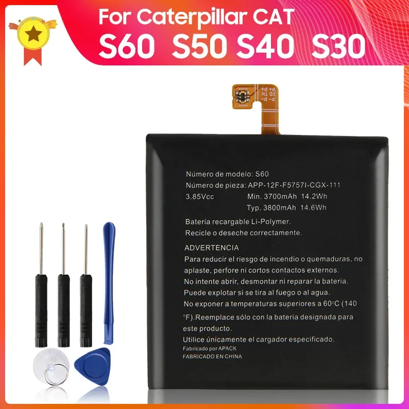 Replacement Battery For Caterpillar Cat S50 S40 S60 S41 S30 APP-12F-F57571-CGX-111 3800mAh +Tools
Replacement Battery For Caterpillar Cat S50 S40 S60 S41 S30 APP-12F-F57571-CGX-111 3800mAh +Tools
