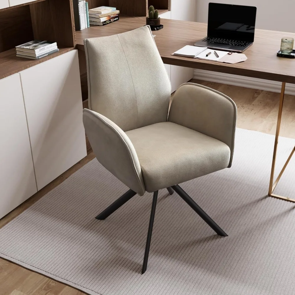 Desk Chair no Wheel, Ergonomic Office Chair Home Office Upholstered Chair, Swivel Arm Chairs with Metal Legs
Desk Chair no Wheel, Ergonomic Office Chair Home Office Upholstered Chair, Swivel Arm Chairs with Metal Legs