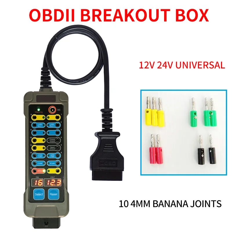 

New Arrival! Auto Car Break Out Box OBDII obd Breakout Box Car Protocol Detector Car Obd2 Interface Car Monitor with Pin Out Box