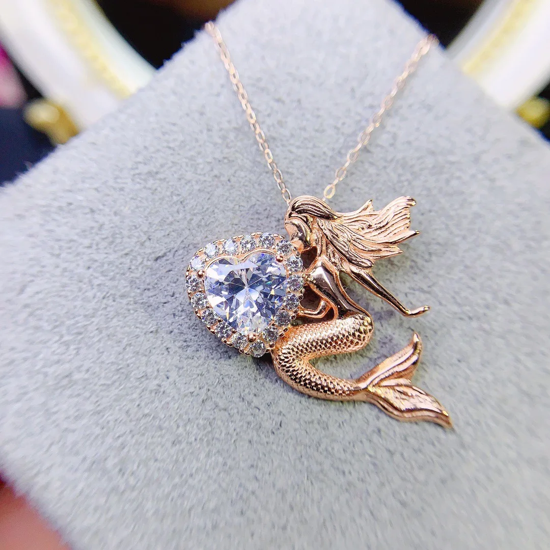 【M&T】925 Sterling Silver Mosanstone Necklace Mermaid and heart shaped Women's Necklace Party gift Free shipping
【M&T】925 Sterling Silver Mosanstone Necklace Mermaid and heart shaped Women's Necklace Party gift Free shipping