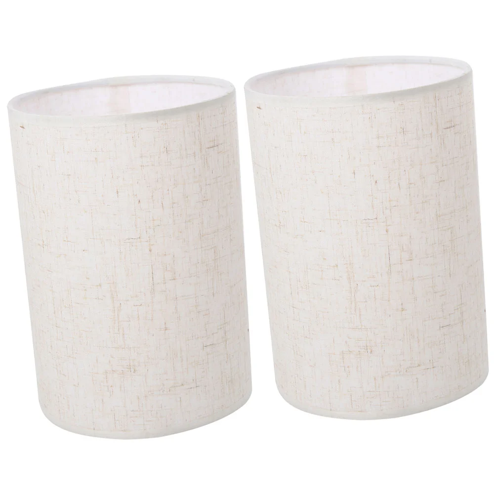 

2 Pcs Linen Lampshade Drum for Table Shades Light Lampshades Floor Replacement Buckle