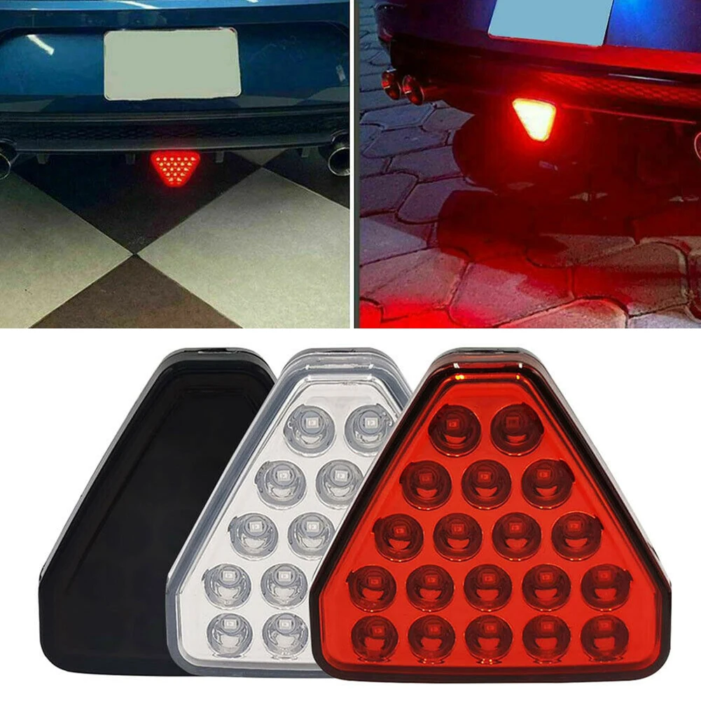 

1x For Car F1 Style Triangle Red LED 3rd Rear Bumper Tail Stop Strobe Light Universal 20 LED Brake Light Car Lighting Part