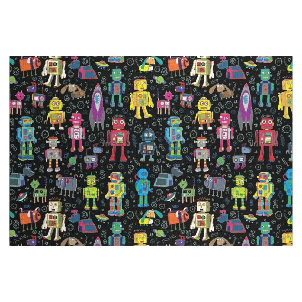 Robots in Space - black - fun pattern by Cecca Designs Jigsaw Puzzle Diorama Accessories Photo Wood Animals Baby Wooden Puzzle
Robots in Space - black - fun pattern by Cecca Designs Jigsaw Puzzle Diorama Accessories Photo Wood Animals Baby Wooden Puzzle
