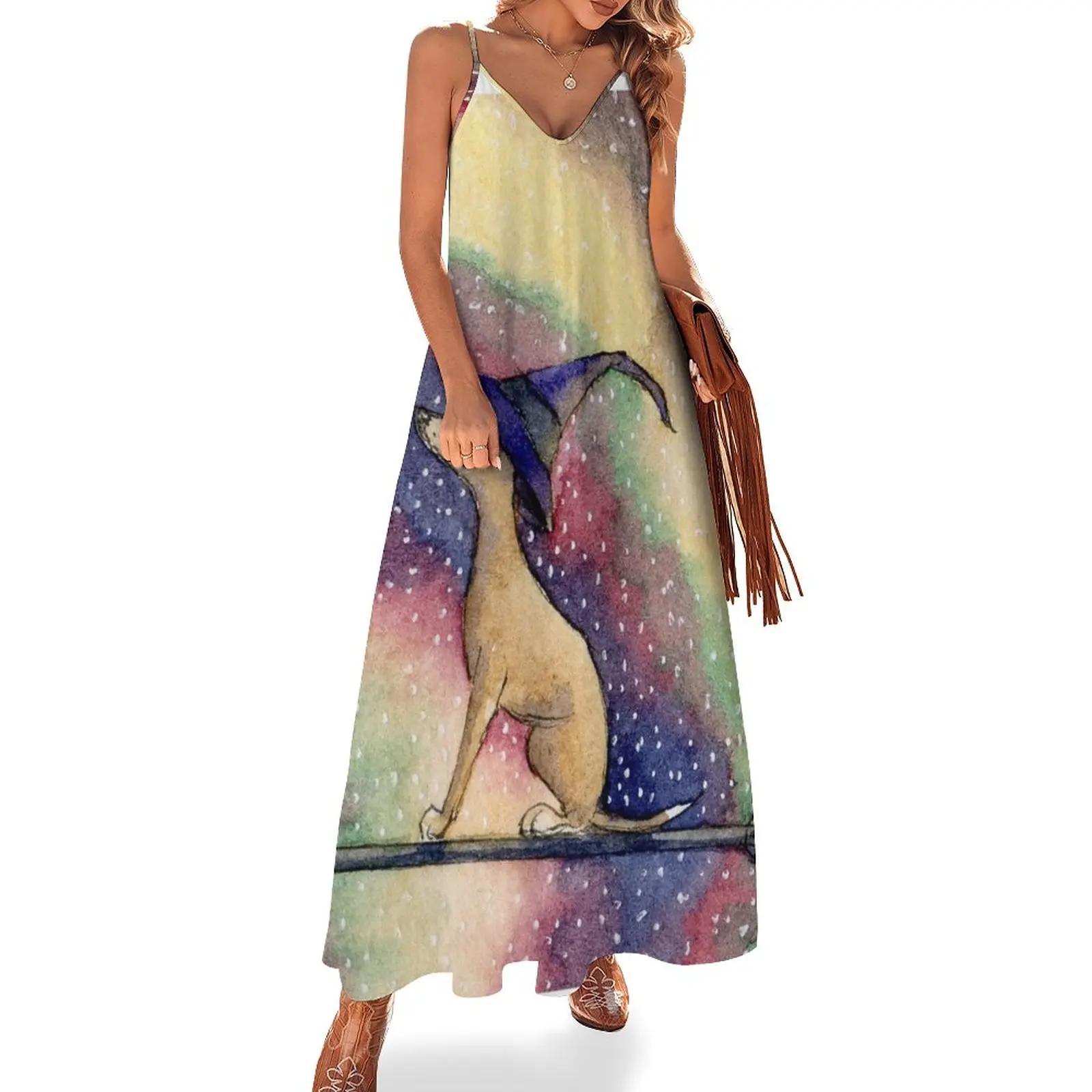 Greyhound witch on broomstick, halloween Sleeveless Dress evening dress women wedding guest dress 2023
Greyhound witch on broomstick, halloween Sleeveless Dress evening dress women wedding guest dress 2023