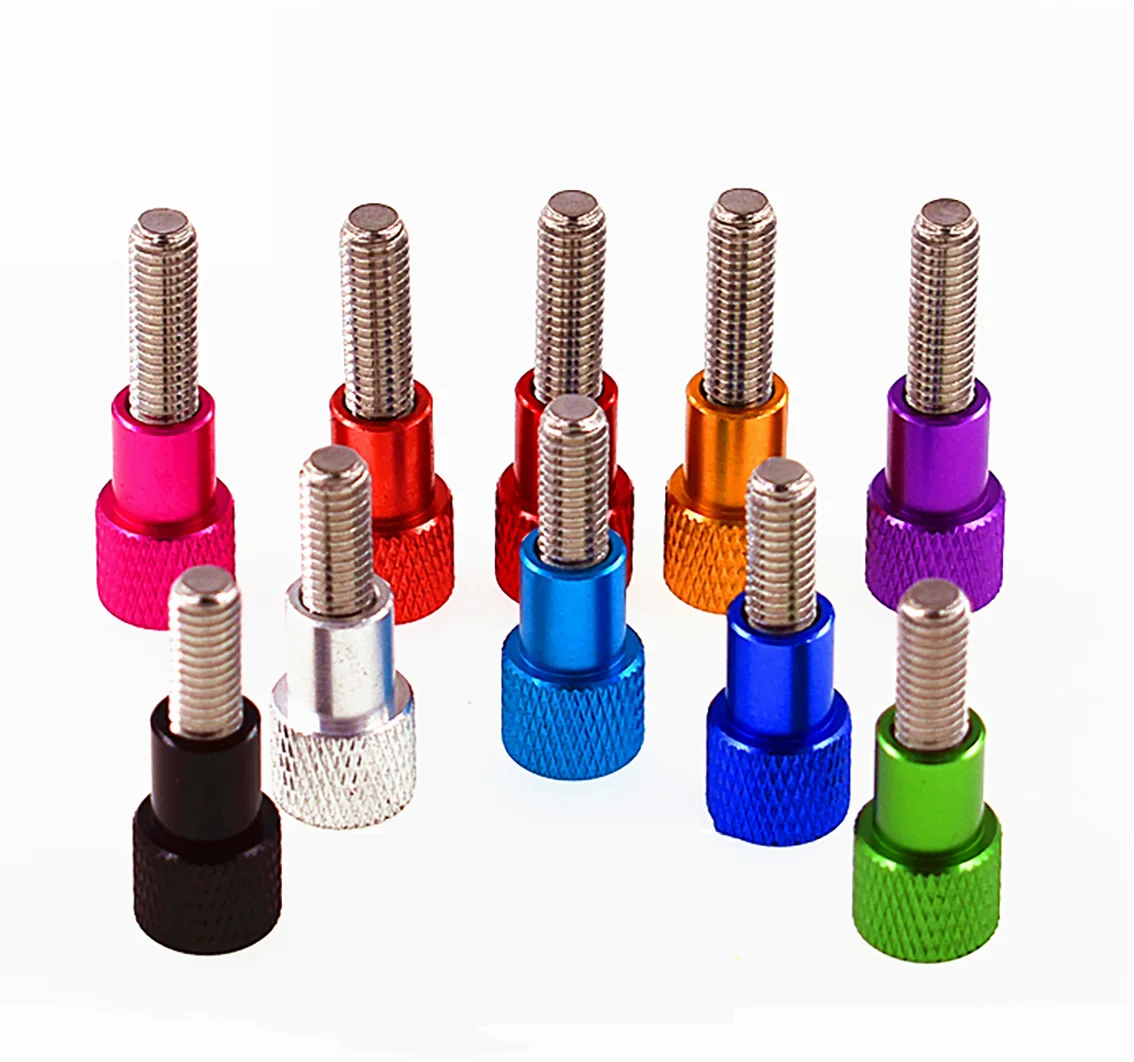 1Pcs M3xL=5mm-100mm Color Aluminum Thumb Screw Flat Head Knurled Hand Grip Knob Step Bolts
1Pcs M3xL=5mm-100mm Color Aluminum Thumb Screw Flat Head Knurled Hand Grip Knob Step Bolts