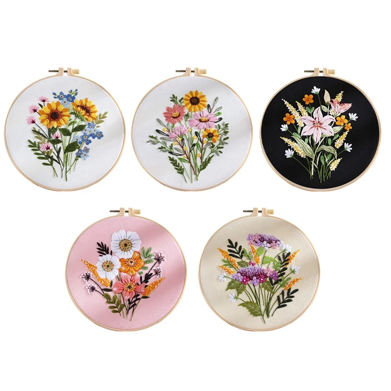 5 Sets Embroidery Set For Beginners Adults , Includes Stamped Flower Pattern, Hoop, Color Threads, Tools, Fine Workmanship
5 Sets Embroidery Set For Beginners Adults , Includes Stamped Flower Pattern, Hoop, Color Threads, Tools, Fine Workmanship