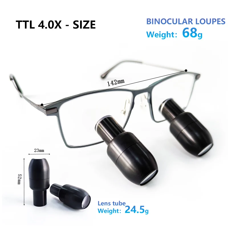 Burite 4.0X TTL Binocular Eyeglass Dental Loupe Surgery Medical Magnifying Glass Dentist Magnifier Long Working Distance
Burite 4.0X TTL Binocular Eyeglass Dental Loupe Surgery Medical Magnifying Glass Dentist Magnifier Long Working Distance
