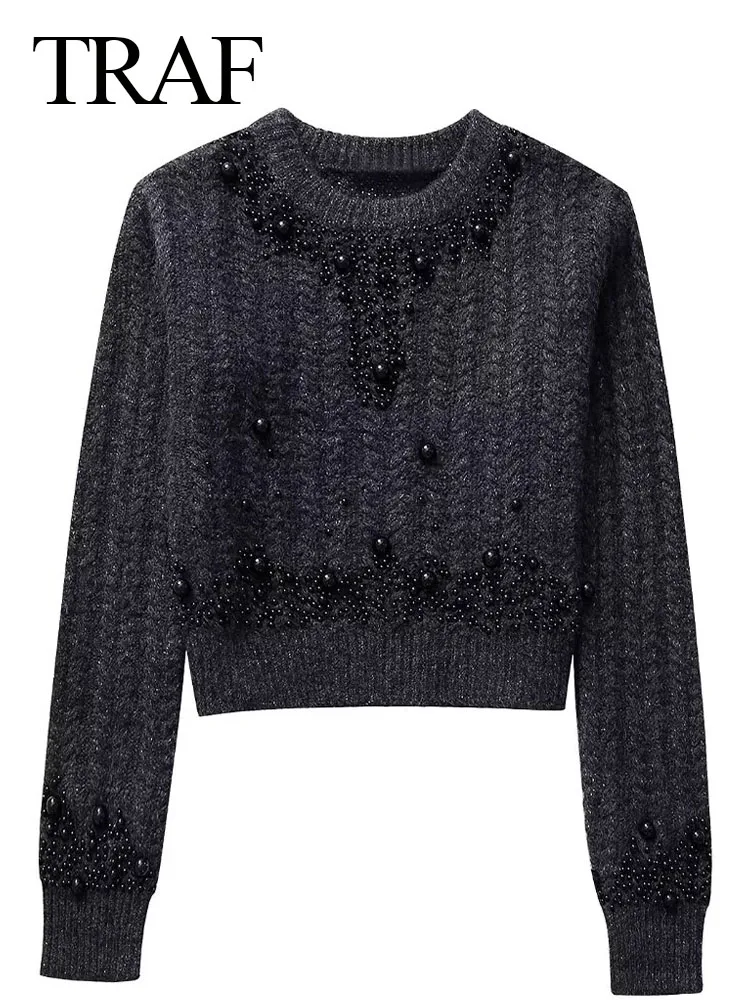 TRAF Women's Fashion Casual Knit Imitation Pearl Decoration Pullover Female Chic Elegant Long Sleeve Slim Sweater Tops Mujer
TRAF Women's Fashion Casual Knit Imitation Pearl Decoration Pullover Female Chic Elegant Long Sleeve Slim Sweater Tops Mujer