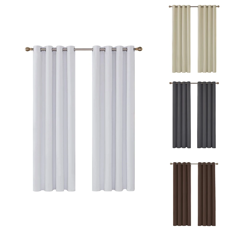 

New Set Of 2 Blackout Curtains, Thermal Curtains, Opaque Curtains Room Curtain With Eyelets,108X52in (H X W)