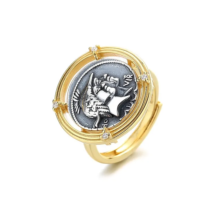 R4 ZFSILVER Silver S925 Fashion Trendy God Praise Valor Retro Gold Ancient Coins Opening Rings Women Girls Wedding Party Jewelry
R4 ZFSILVER Silver S925 Fashion Trendy God Praise Valor Retro Gold Ancient Coins Opening Rings Women Girls Wedding Party Jewelry
