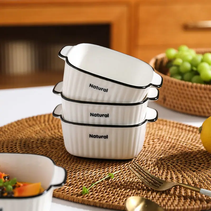 WSHYUFEI Binaural Baking Bowl Ceramic Tableware Air Fryer Oven Baked Rice & Cheese Baked Sweet Potatoes Household Products
WSHYUFEI Binaural Baking Bowl Ceramic Tableware Air Fryer Oven Baked Rice & Cheese Baked Sweet Potatoes Household Products