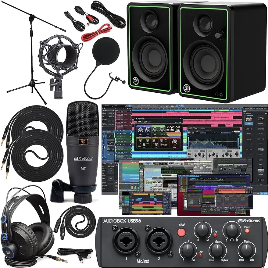 

Presonus AudioBox 96 Audio Interface (May Vary Blue or Black) Full Studio Bundle with Studio One Artist Software Pack